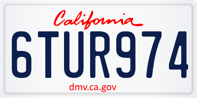 CA license plate 6TUR974
