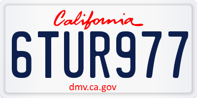 CA license plate 6TUR977