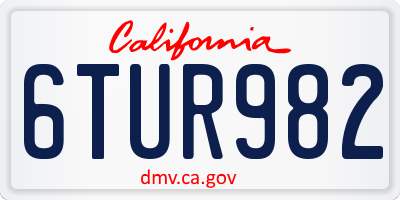 CA license plate 6TUR982