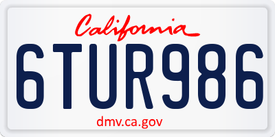 CA license plate 6TUR986