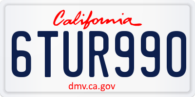CA license plate 6TUR990