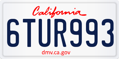 CA license plate 6TUR993