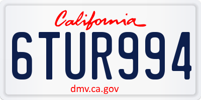 CA license plate 6TUR994