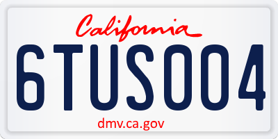 CA license plate 6TUS004