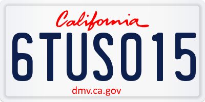 CA license plate 6TUS015