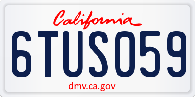 CA license plate 6TUS059