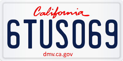 CA license plate 6TUS069