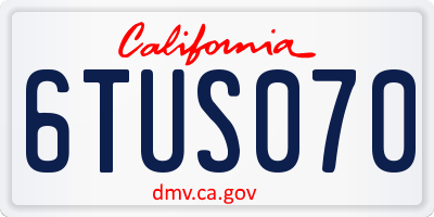 CA license plate 6TUS070