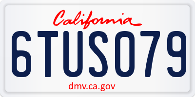 CA license plate 6TUS079