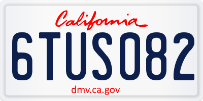 CA license plate 6TUS082