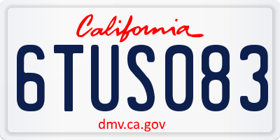 CA license plate 6TUS083