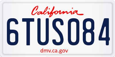 CA license plate 6TUS084