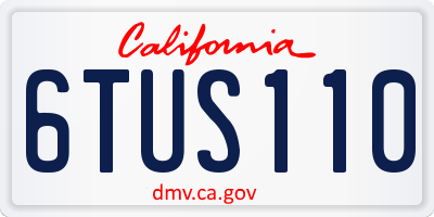 CA license plate 6TUS110