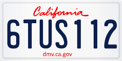 CA license plate 6TUS112