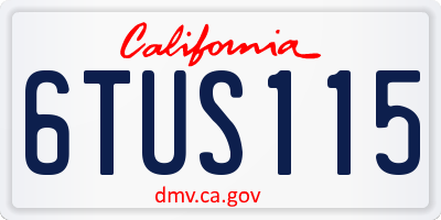 CA license plate 6TUS115