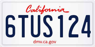 CA license plate 6TUS124