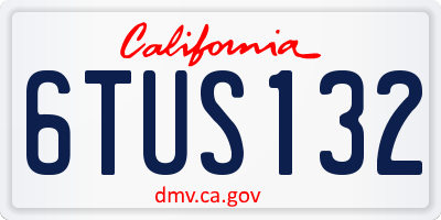 CA license plate 6TUS132
