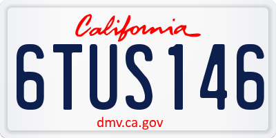 CA license plate 6TUS146