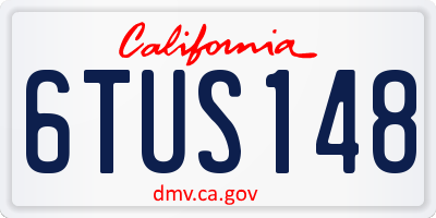 CA license plate 6TUS148