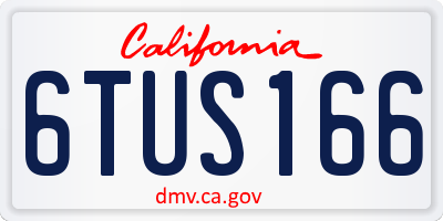 CA license plate 6TUS166