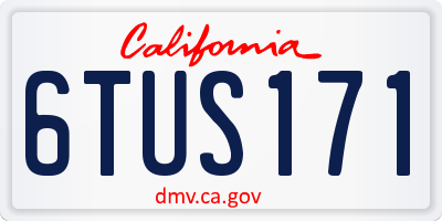 CA license plate 6TUS171