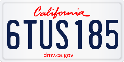 CA license plate 6TUS185