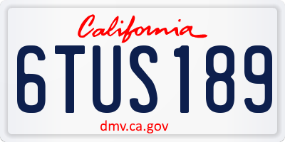 CA license plate 6TUS189