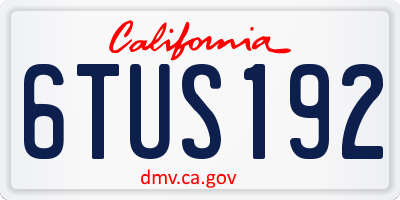 CA license plate 6TUS192