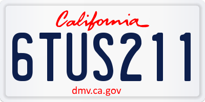 CA license plate 6TUS211