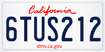 CA license plate 6TUS212