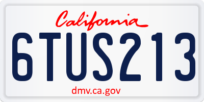 CA license plate 6TUS213