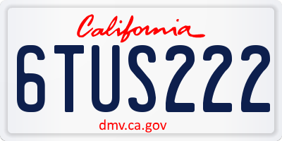 CA license plate 6TUS222