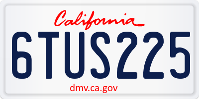 CA license plate 6TUS225