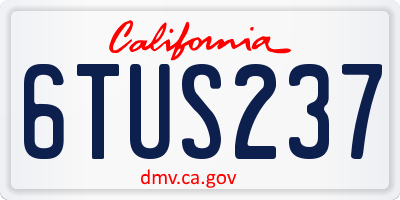 CA license plate 6TUS237