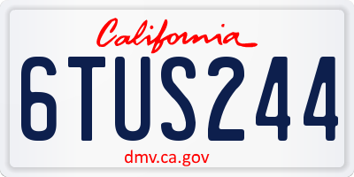 CA license plate 6TUS244