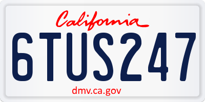 CA license plate 6TUS247