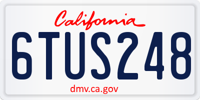 CA license plate 6TUS248
