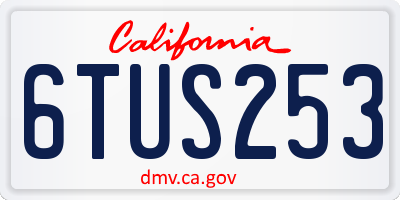 CA license plate 6TUS253