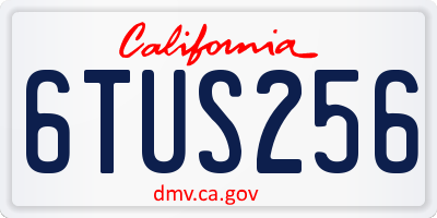 CA license plate 6TUS256