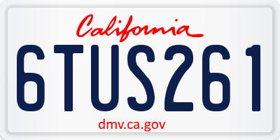 CA license plate 6TUS261