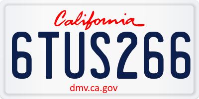 CA license plate 6TUS266