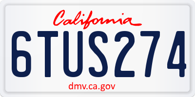 CA license plate 6TUS274