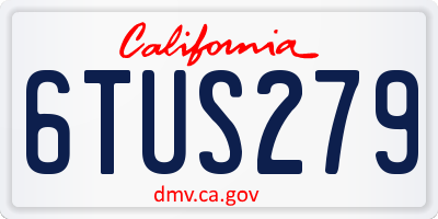 CA license plate 6TUS279
