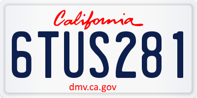 CA license plate 6TUS281