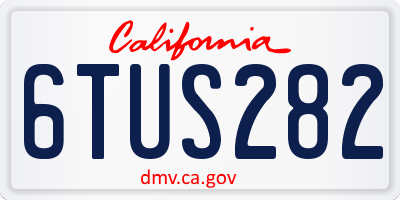 CA license plate 6TUS282