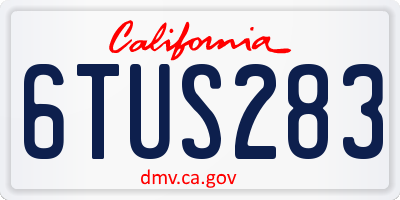 CA license plate 6TUS283