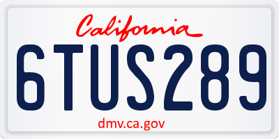CA license plate 6TUS289