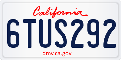 CA license plate 6TUS292
