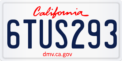 CA license plate 6TUS293