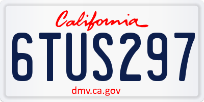 CA license plate 6TUS297